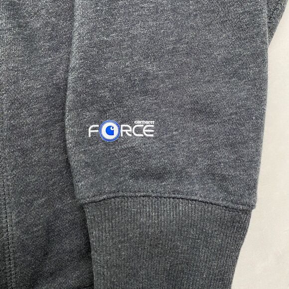 Carhartt Force Hoodie Sweatshirt Gray Loose Fit Grunge Workwear Mens 3XL - Picture 3 of 10
